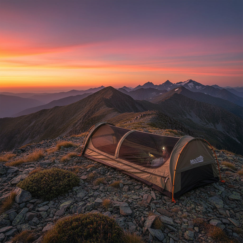 Mountview King Single Camping Swag — Toile Ripstop Déperlante, Sol PVC Imperméable, Matelas 6cm & Moustiquaire