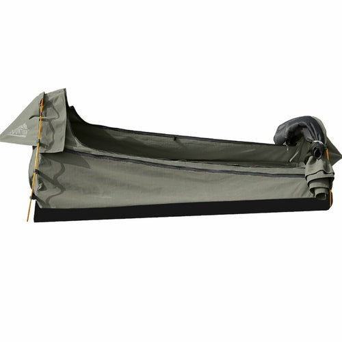 Mountview King Single Camping Swag — Toile Ripstop Déperlante, Sol PVC Imperméable, Matelas 6cm & Moustiquaire