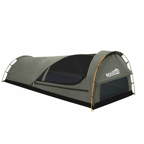 Mountview King Single Camping Swag — Toile Ripstop Déperlante, Sol PVC Imperméable, Matelas 6cm & Moustiquaire