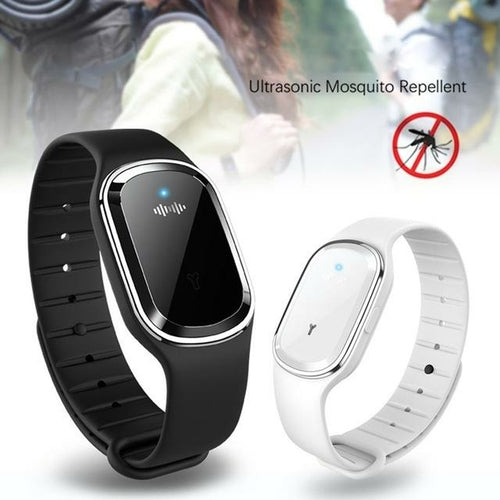 Bracelet Anti-Moustiques Électronique Super Shield — Répulsif Ultrasonique Étanche, 3 Modes (Intérieur/Extérieur/Silencieux), Silencieux, Silicone