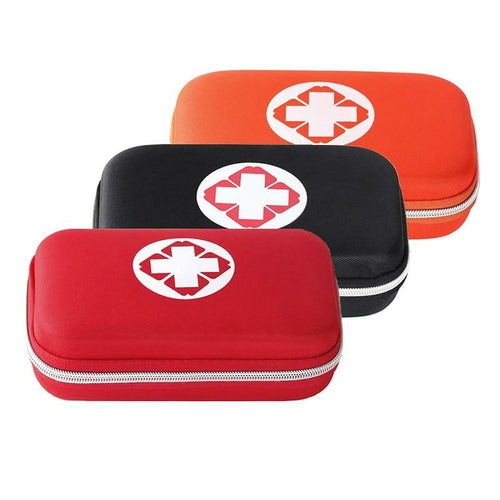 Trousse de Secours Vide en Polyester — Pochette Premiers Soins Durable, Grande Capacité, Fermeture Zippée, Noir/Bleu/Rouge/Orange, 21 × 13 × 5 cm