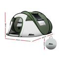 Tente Pop-Up Weisshorn 5 Personnes — Tente Instantanée 1 Seconde, Armature Acier, 190T PU 3000 mm, Vert