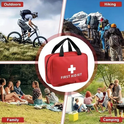 Petit Trousse de Secours d’Urgence — Kit Premiers Soins Portable, Ciseaux, Pince à Épiler, Pansements, Couverture de Survie (Extérieur & Voyage)