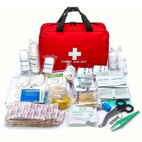Petit Trousse de Secours d’Urgence — Kit Premiers Soins Portable, Ciseaux, Pince à Épiler, Pansements, Couverture de Survie (Extérieur & Voyage)